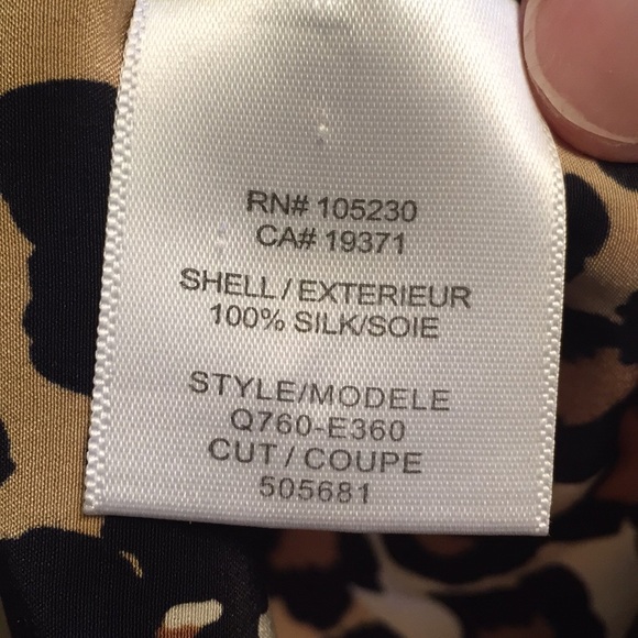 Equipment silk leopard print top, size M - Picture 4 of 5